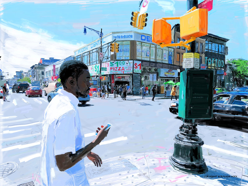 Nostrand 2016   Handmade digital painting on canvas 160 x 120 cm (201 megapixel)